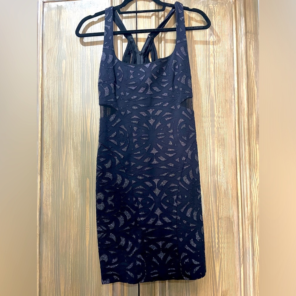 Nicole Miller short black dress - sheer cut outs on sides , worn once